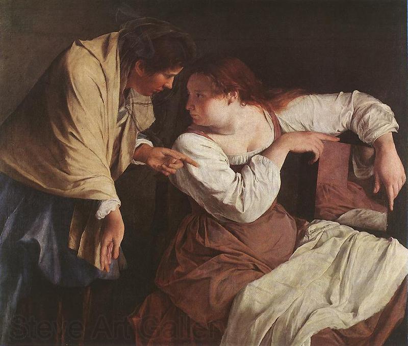 GENTILESCHI, Orazio Two Women with a Mirror fge Spain oil painting art